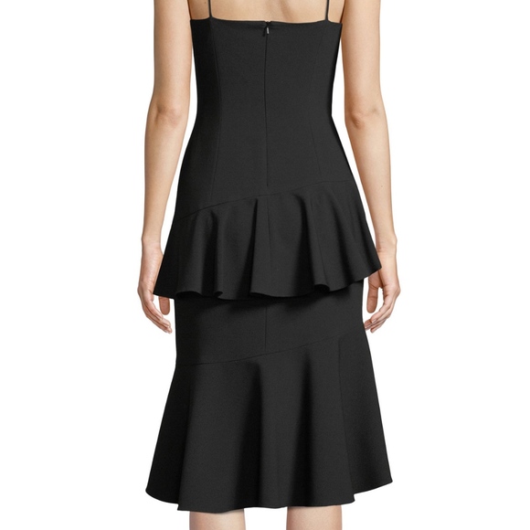 Black Halo Barbados Slip Dress Ruffle Hem NWT 10 - Picture 2 of 3